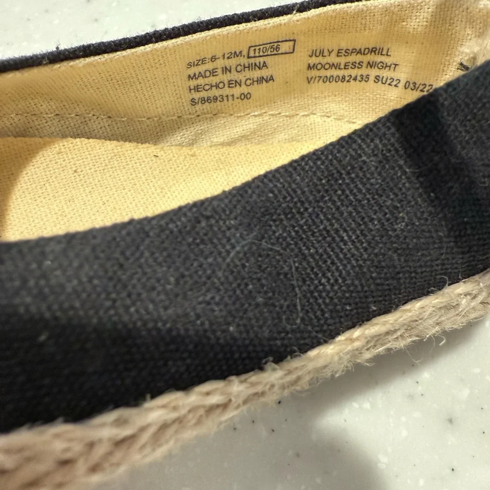 Baby GAP Black Cotton Sandal Shoes